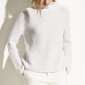 Vince Lofty Rib Turtleneck in Light Grey XS